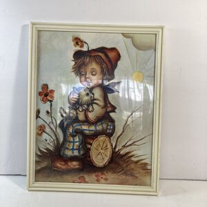 Vintage Hummel Lithograph Framed Art by Evans Picture 9.5"x7.5" 1960's